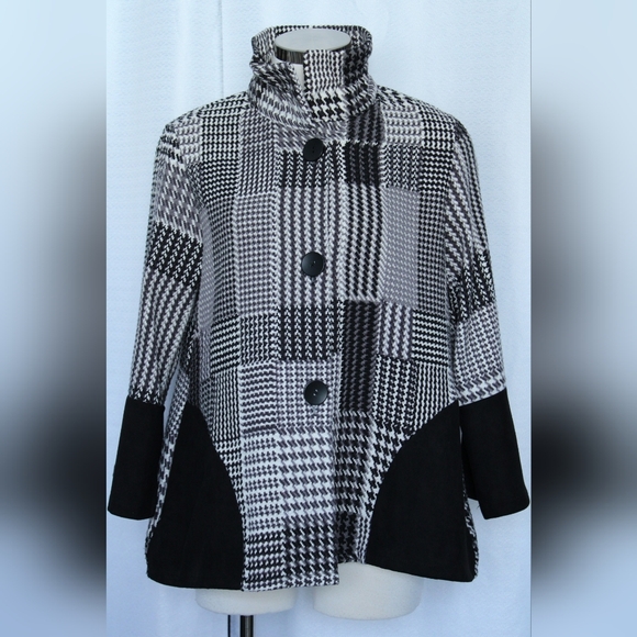 INC International Concepts Jackets & Blazers - Damee Inc Black & White Woven Blazer Small